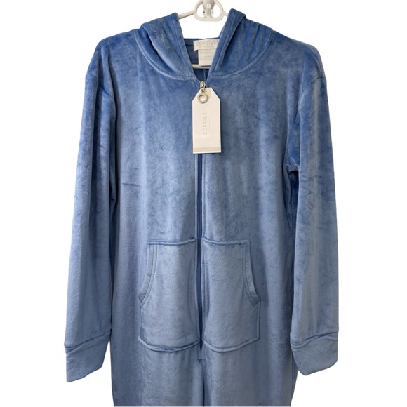 NWT Softies Women's One-Piece Jumper With Jogger Leg Blue Woman’s Small/ Medium - Picture 2 of 4